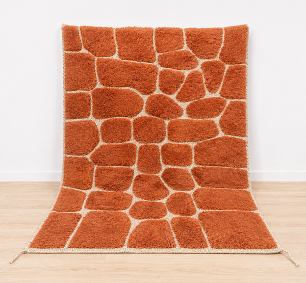 Handmade Moroccan Terracotta Wool Rug